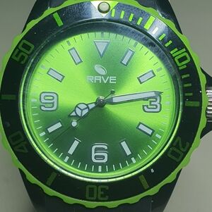 Rave RV1148 Black/Green Silicone Diver Style Men's Watch